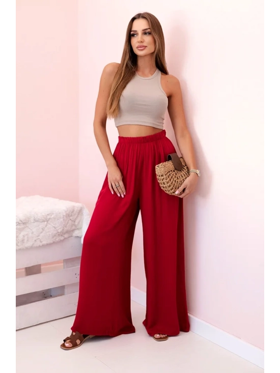 Viskózové nohavice „Freedom“ Bordová – Talianska ľahkosť na každý deň Viskózové nohavice „Freedom“ Bordová – Talianska ľahkosť na každý deň