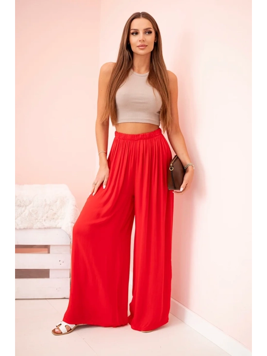 Viskózové nohavice „Freedom“ červené – Talianska ľahkosť na každý deň Viskózové nohavice „Freedom“ červené – Talianska ľahkosť na každý deň