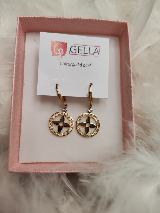 Dámske náušnice okrúhle z chirurgickej ocele zlaté, kruhy so zirkónmi - video vo fotkách Dámske náušnice okrúhle z chirurgickej ocele zlaté, kruhy so zirkónmi - video vo fotkách